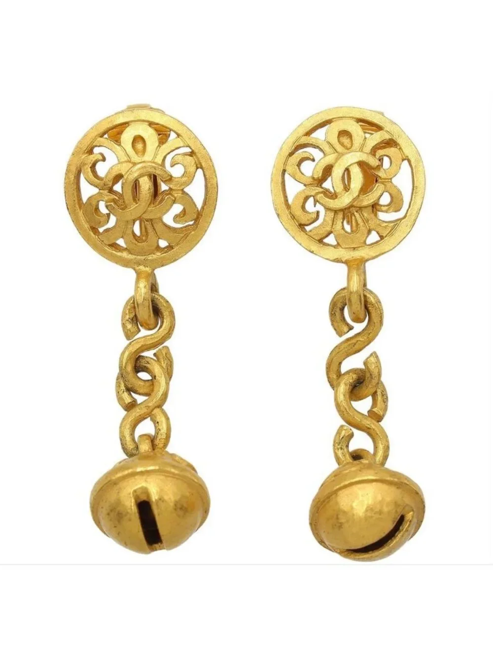Chanel Coco Mark Bell Motif Swing Earrings 95